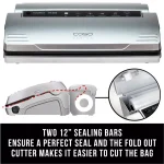 Caso VC 300 Food Vacuum Sealer with Food Management App and Bonus Bag & Roll Set, Silver/Black thumbnail 3