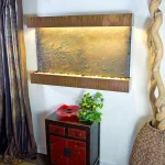 Water Wonders Large Horizon Falls Indoor Wall Water Fountain - Indian Rajah Slate with Copper Patina Trim thumbnail 1