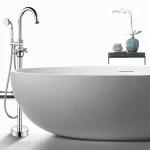 Vanity Art 48 in. Freestanding Single-Handle Claw Foot Tub Faucet with Hand Shower, Polished Chrome thumbnail 1