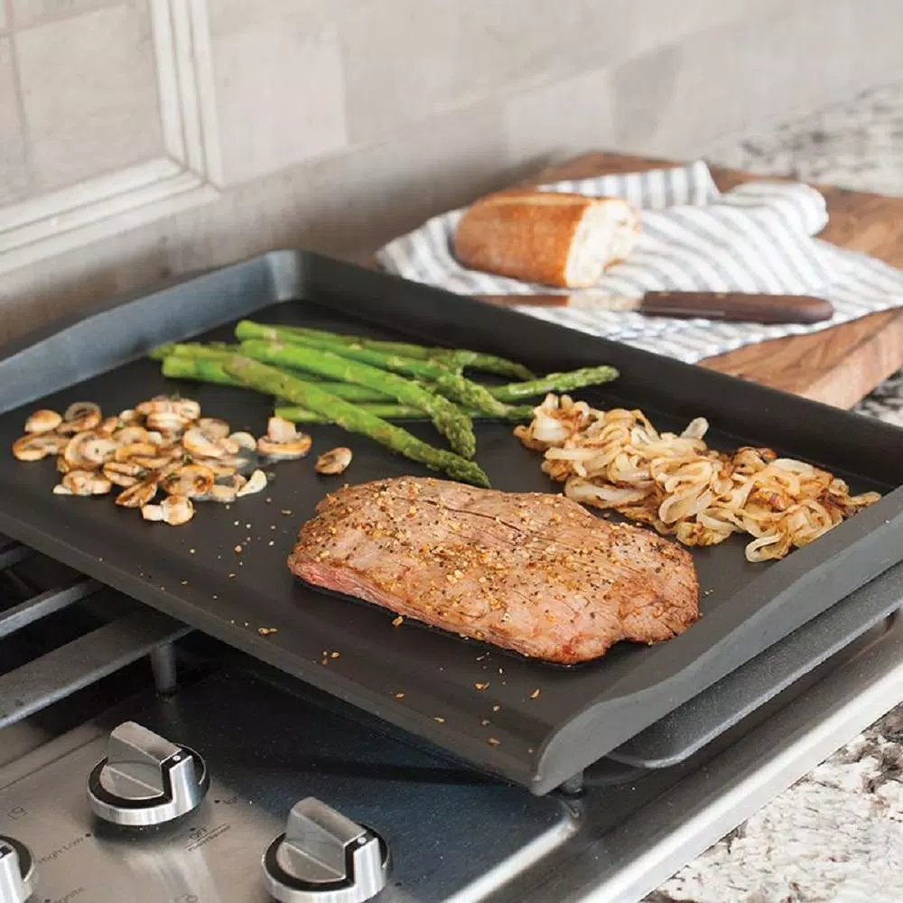 Nordic Ware Aluminum Stovetop Griddle with Double Backsplash, 12 x 20 in.