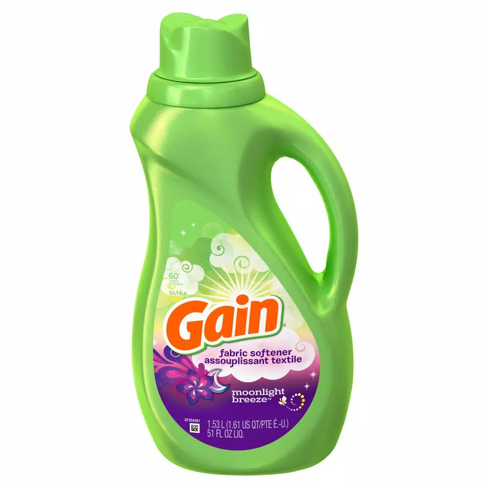 Gain Moonlight Breeze Liquid Fabric Softener, 51 oz (60 Loads), 8-Pack