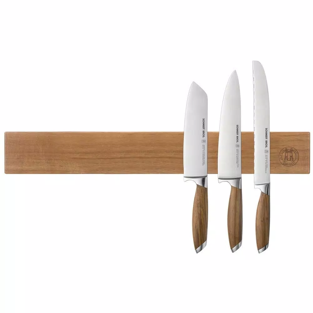 SCHMIDT BROS. Acacia Wood 24 in. Magnetic Knife Bar - Wall Mounted Cutlery Storage