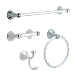 Delta Crestfield 18 in. Chrome Towel Bar, Modern Zinc Die Cast Single Towel Bar thumbnail 5