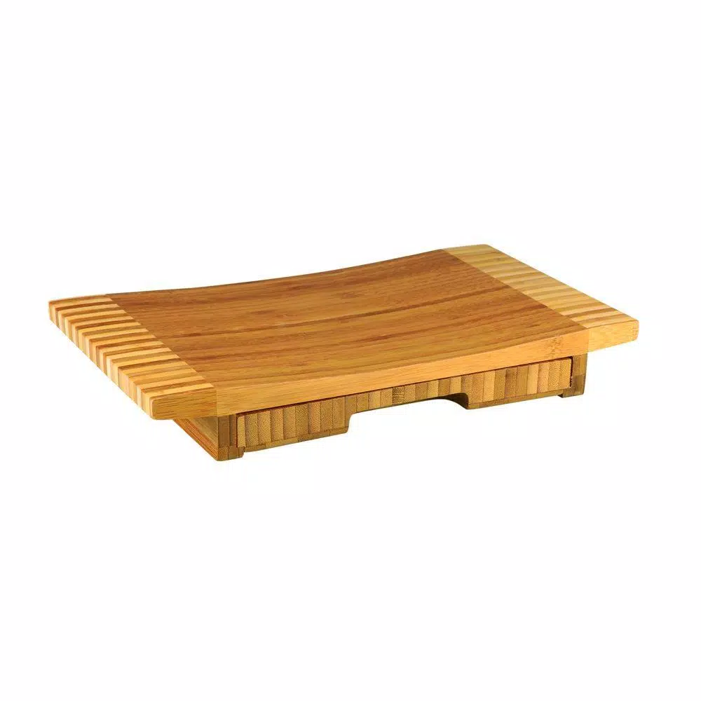 Legacy Concavo Bamboo Cutting Board and Cheese Tools Set with Pull-Out Drawer