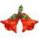 National Tree Company Pre-Lit 12 in. Sisal Bells with Holly Holiday Decoration - 45 Clear Lights thumbnail 2