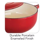 Tramontina Gourmet 3 Qt. Enameled Cast Iron Saucier with Lid, Gradated Red thumbnail 4