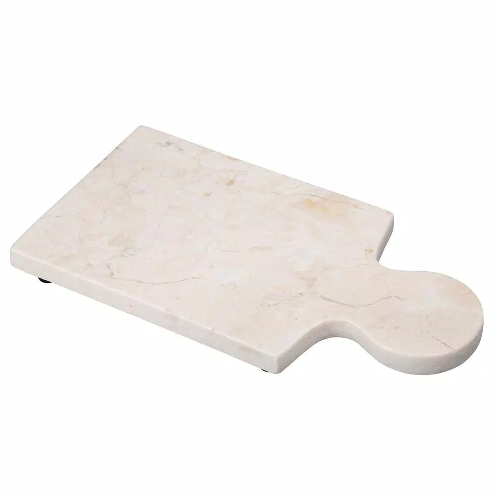 Creative Home 12 x 6 in. Natural Champagne Marble Cheese Board - Beige Octagonal Serving Tray