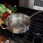 Chantal Induction 21 Steel 11.5 in. Stainless Steel Saute Skillet with Glass Lid, Brushed Stainless Steel thumbnail 2