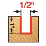 Diablo 1/2 in. x 1 in. Carbide Straight Router Bit with 1/4 in. Shank thumbnail 2
