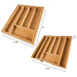 Lavish Home Bamboo Expandable Utensil Drawer Organizer, Brown thumbnail 3