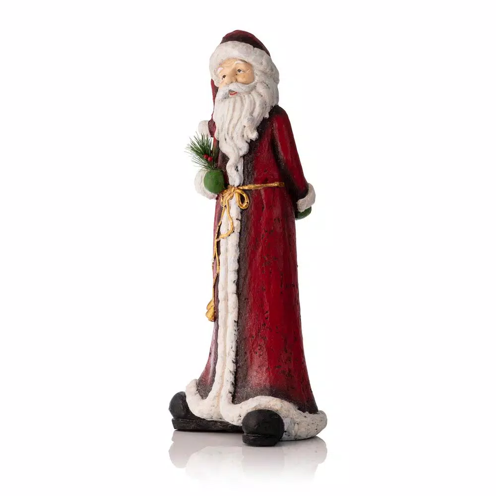 Alpine Corporation Alpine 28 in. Tall Skinny Santa Claus Sculpture - Indoor/Outdoor Christmas Decor