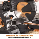 Evolution Power Tools Evolution R255SMSDB+ 10 in. 15 Amp Dual Bevel Sliding Miter Saw with Laser Guide thumbnail 7