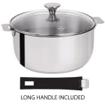 Cristel Tulipe 4 Qt. Stainless Steel Stew Pan with Glass Lid and Removable Handle System thumbnail 2