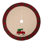 Glitzhome 48 in. Red Truck Embroidered Fabric Christmas Tree Skirt thumbnail 1