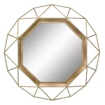 Stonebriar Collection Stonebriar Antique Gold Geometric Art Deco Wall Mirror, 30 in. thumbnail 1