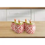 Urban Market Gibson Urban Market Life on the Farm 4-Piece Red Durastone Canister Set, 1.7 Qt. thumbnail 2