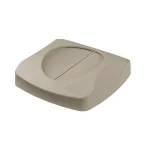 Rubbermaid Commercial Products Rubbermaid Commercial Untouchable 23 Gal. Square Trash Can Replacement Swing Top Lid, Beige thumbnail 1