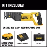 DEWALT 20V MAX Cordless Reciprocating Saw Kit with 5.0 Ah Battery and Charger thumbnail 2
