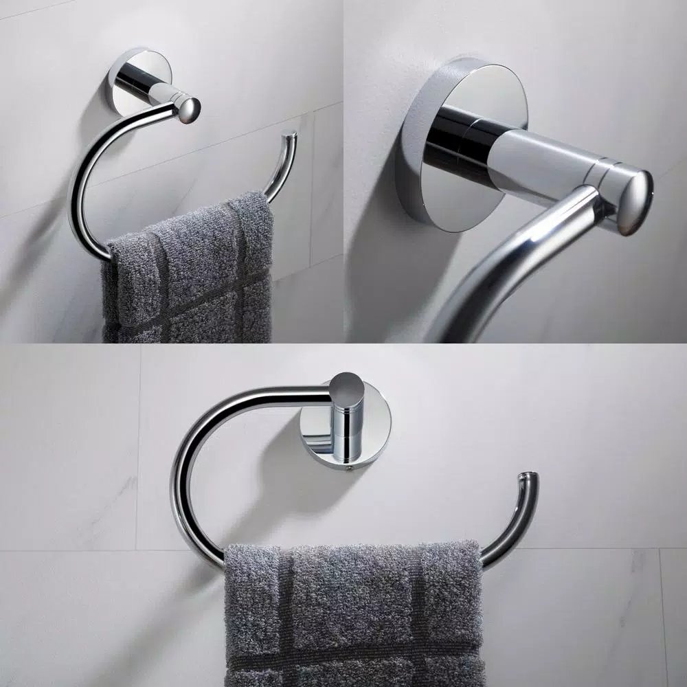 KRAUS Elie Chrome Bathroom Towel Ring, Solid Brass Hand Towel Holder