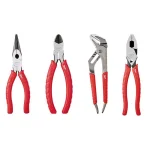 Milwaukee 4-Piece Pliers Set with High Leverage Lineman's, Long Nose, Diagonal, and Straight Jaw Pliers thumbnail 1