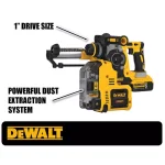 DEWALT 20V MAX XR Brushless 1 in. SDS Plus Rotary Hammer with Onboard Extractor, (2) 5.0 Ah Batteries & Charger thumbnail 2