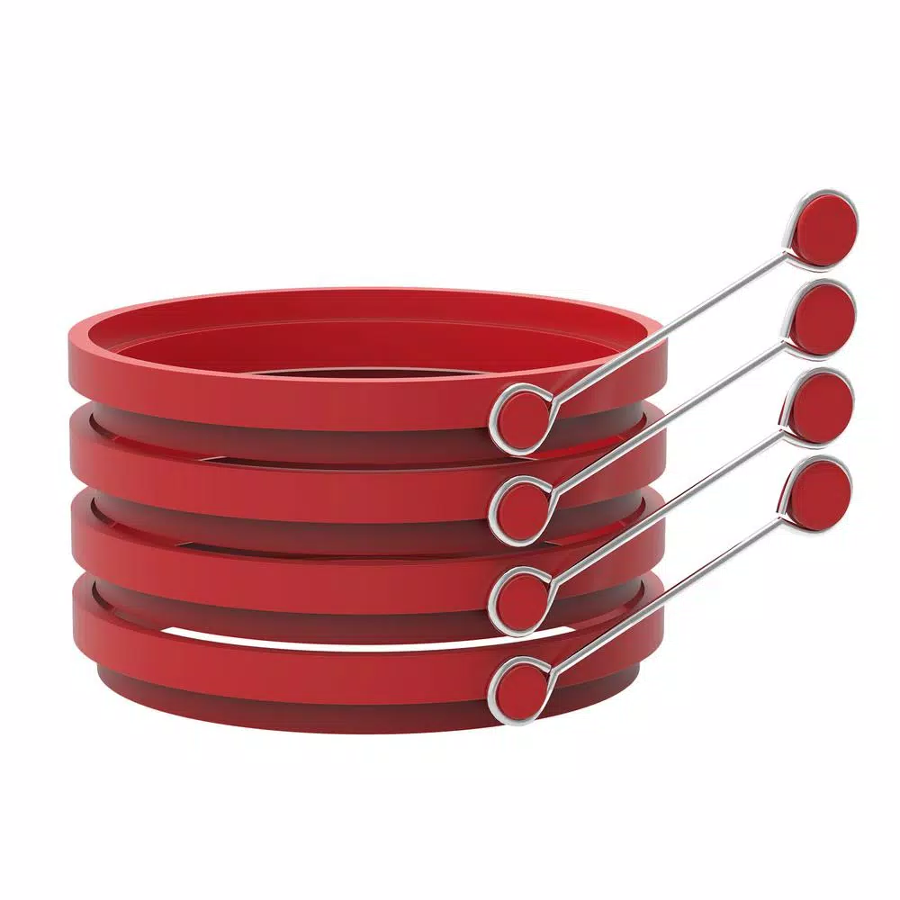 Chef Buddy Nonstick Silicone Egg Ring Molds, 4-Pack