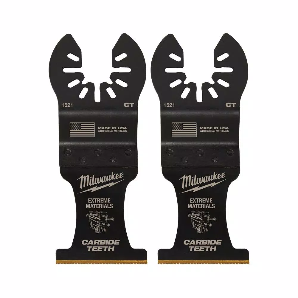 Milwaukee 1-3/8 in. Carbide Universal Fit Extreme Wood/Metal Oscillating Multi-Tool Blade (2-Pack)