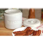 Fox Run White Porcelain Grease Container with Meshed Strainer and Lid thumbnail 5