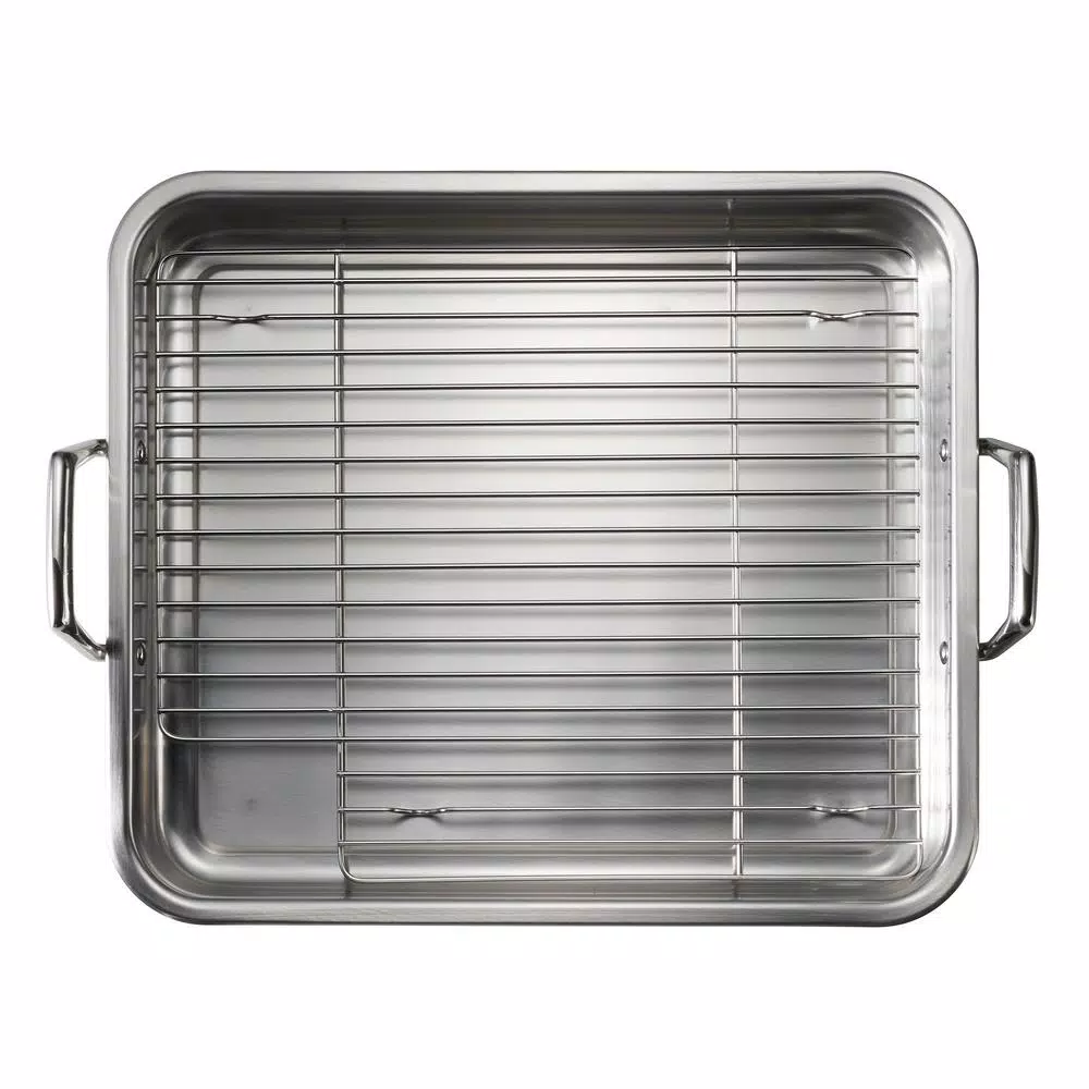 Tramontina Gourmet Prima 9.5 Qt. Stainless Steel Roasting Pan with Basting Grill