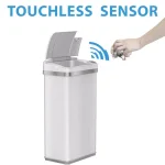 iTouchless 4 Gallon Touchless Sensor Trash Can with AbsorbX Odor Control, Pearl White thumbnail 2
