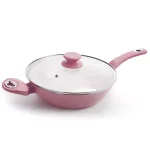 Gibson Home Plaza Cafe 3.5 qt. Aluminum Nonstick Saute Pan with Glass Lid, Lavender thumbnail 1
