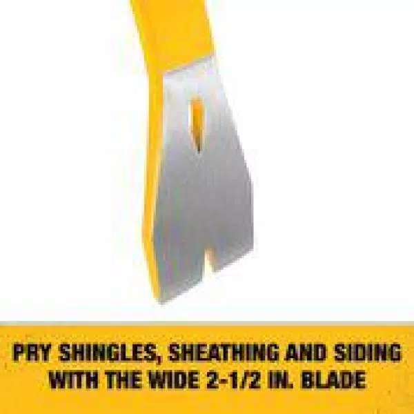 DEWALT 18 in. Precision Pry Bar with Claw and 2.5 in. Blade for Shingles, Sheathing, and Siding