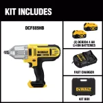 DEWALT 20V MAX Cordless 1/2 in. High Torque Impact Wrench Kit with (2) 4.0 Ah Batteries and Charger thumbnail 2