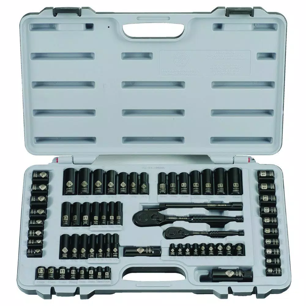 Stanley 69-Piece SAE Mechanics Tool Set with 1/4 in. & 3/8 in. Drive and FATMAX 6 ft. Tape Measure