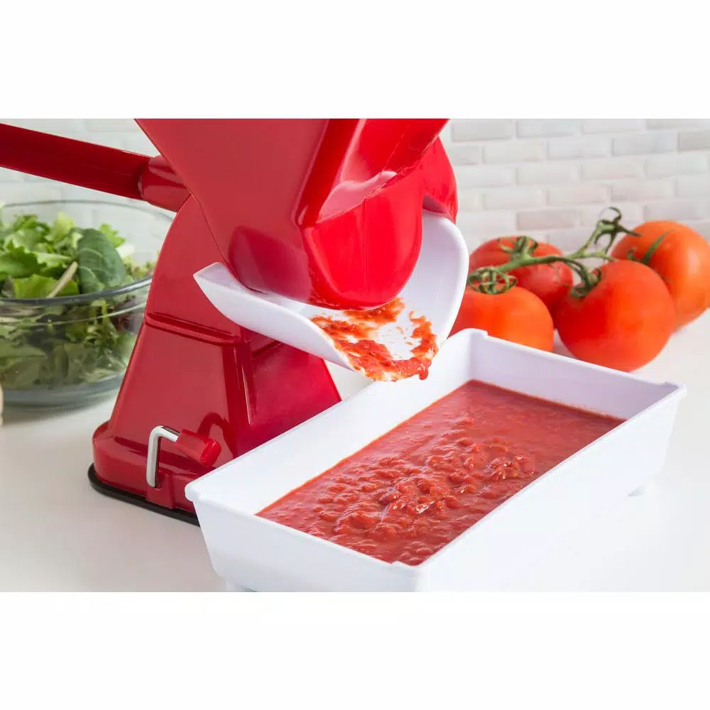 Fox Run Tomato Press with Suction Base and Stainless Steel Mesh Strainer