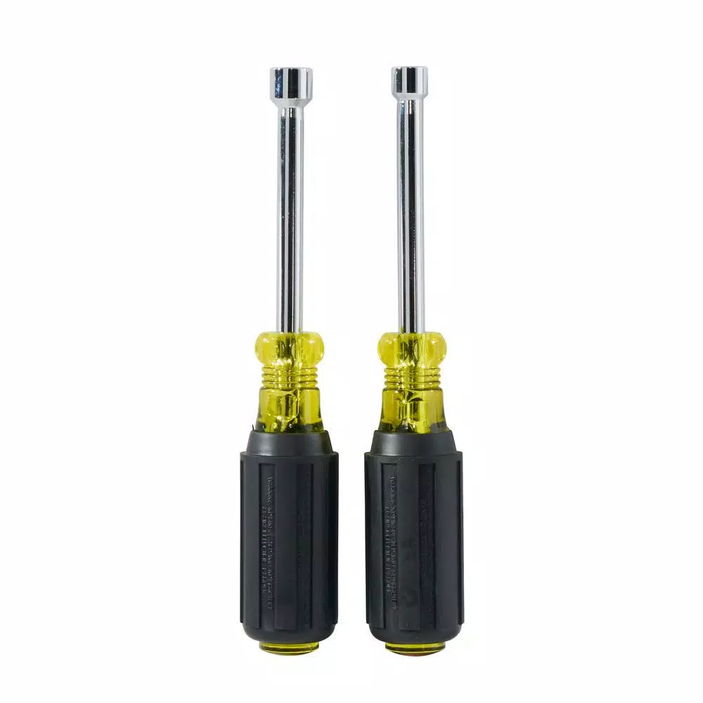 Klein Tools 2-Piece Magnetic Nut Driver Set with 3 in. Hollow Shafts and Cushion Grip Handles