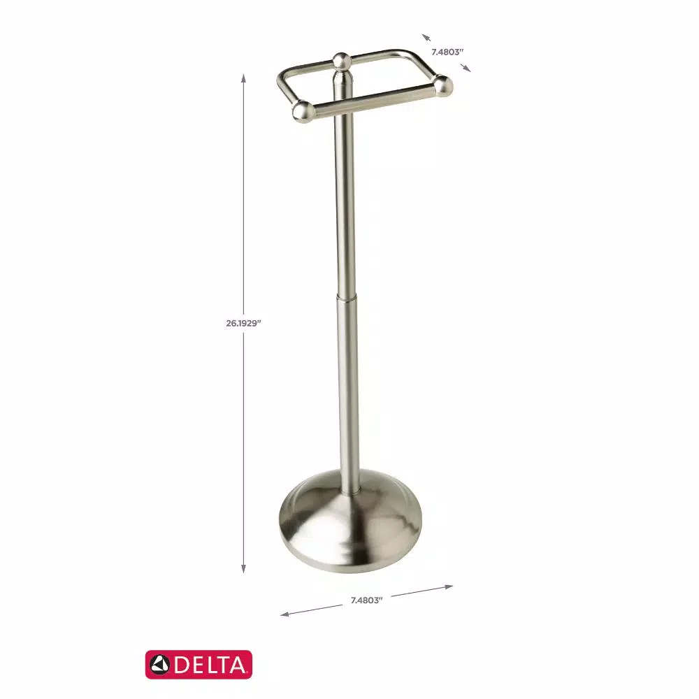 Delta Greenwich Telescoping Pivoting Freestanding Toilet Paper Holder, SpotShield Brushed Nickel