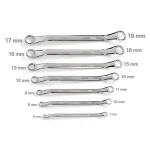 TEKTON 7-Piece Metric 45° Offset Box End Wrench Set with Roll-Up Pouch, 6-19 mm thumbnail 3