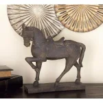 LITTON LANE 15 in. Decorative Horse Sculpture in Antique Brown Polystone thumbnail 7