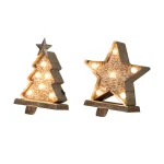 Glitzhome Marquee LED Christmas Tree and Star Stocking Holder Set of 2 thumbnail 1