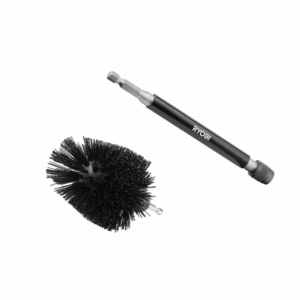 RYOBI Abrasive Bristle Brush Cleaning Kit with 6 in. Extension Bar, 2-Piece