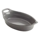 Rachael Ray 1.5 Qt. Gray Ceramic Oval Baker thumbnail 1