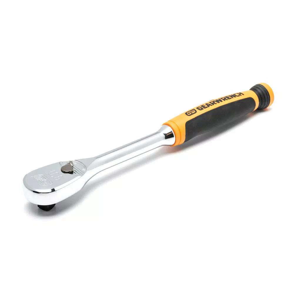 GearWrench 3/8 in. Drive 90-Tooth Dual Material Teardrop Ratchet, 9 in.