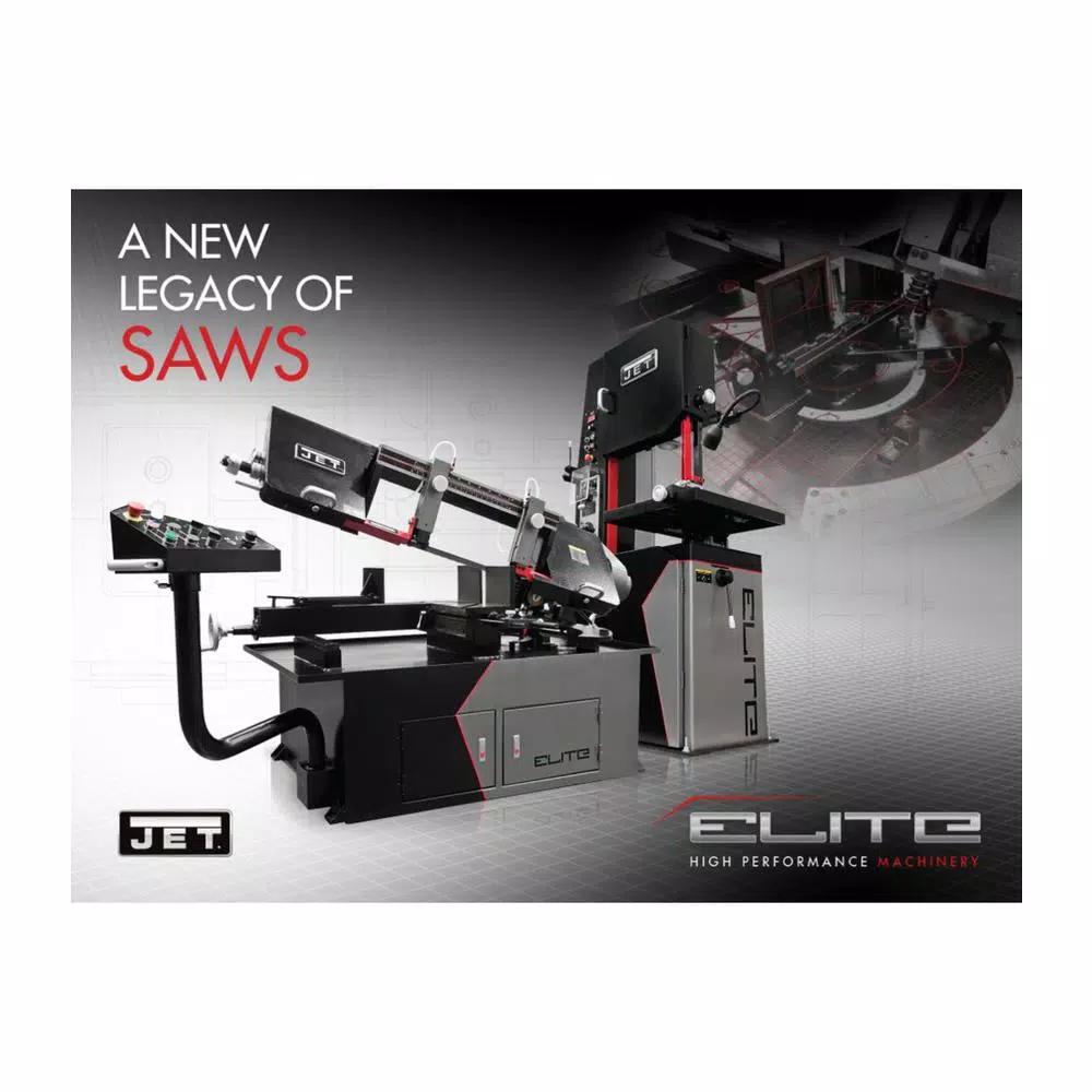 Jet 8 in. x 13 in. 1-1/2 HP Variable Speed Metalworking Bandsaw, 115V/230V