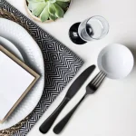 Skandia Opera 20-Piece Matte Black Gunmetal Stainless Steel Flatware Set, Service for 4 thumbnail 4