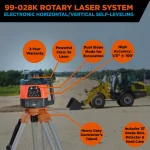 Johnson 99-028K Electronic Dual Slope Rotary Laser Level System with 13' Grade Rod thumbnail 2