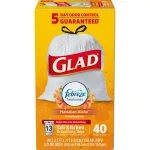 Glad 13 Gallon Tall Kitchen Drawstring Trash Bags, Febreze Hawaiian Aloha Odor Shield, 40-Count thumbnail 7