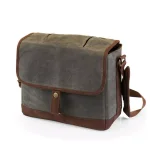 Legacy Khaki Green and Brown Insulated Double Growler Tote - Waxed Cotton Canvas thumbnail 1