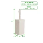 Mind Reader 12 in. Plastic Toilet Brush and Holder Set, Ivory thumbnail 7