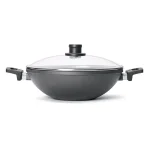 Frieling Woll Nowo 12.5 in. Titanium Reinforced Nonstick Cast Aluminum Wok with Glass Lid thumbnail 1